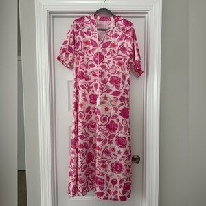Pink Floral Patterned Maxi Dress